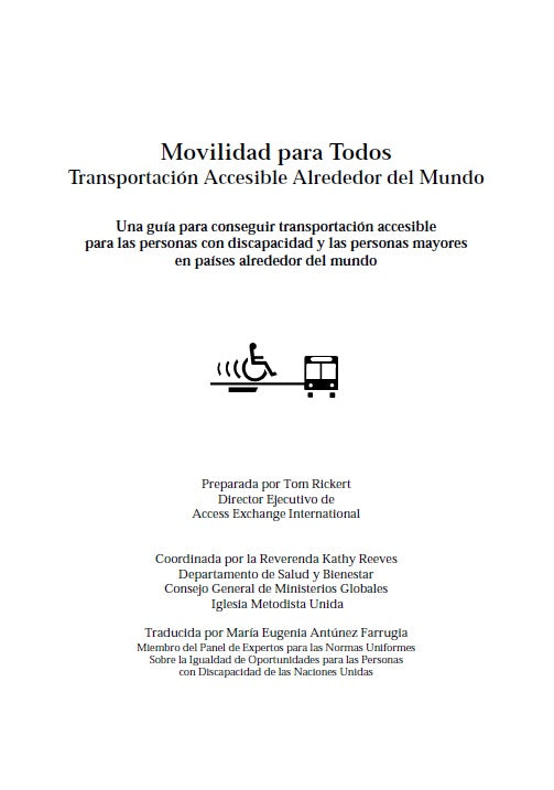Portada Guía: Movilidad para todos transportación accesible alrededor del mundo